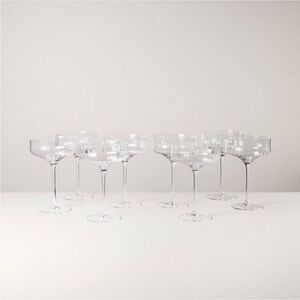 NEW! Hearth & Hand w/Magnolia Set of 8, 12oz Coupe Glasses Clear